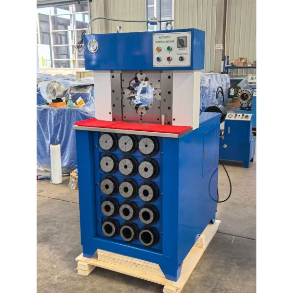 3 Inch Hydraulic Hose Crimping Machine with 6-76mm Crimping Range, 165mm Max Opening, and 15 Dies