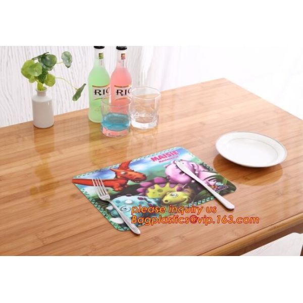 Wholesale price dining mat PVC Fabric silicone placemat table mat,tableware accessories round plastic placemat PVC water