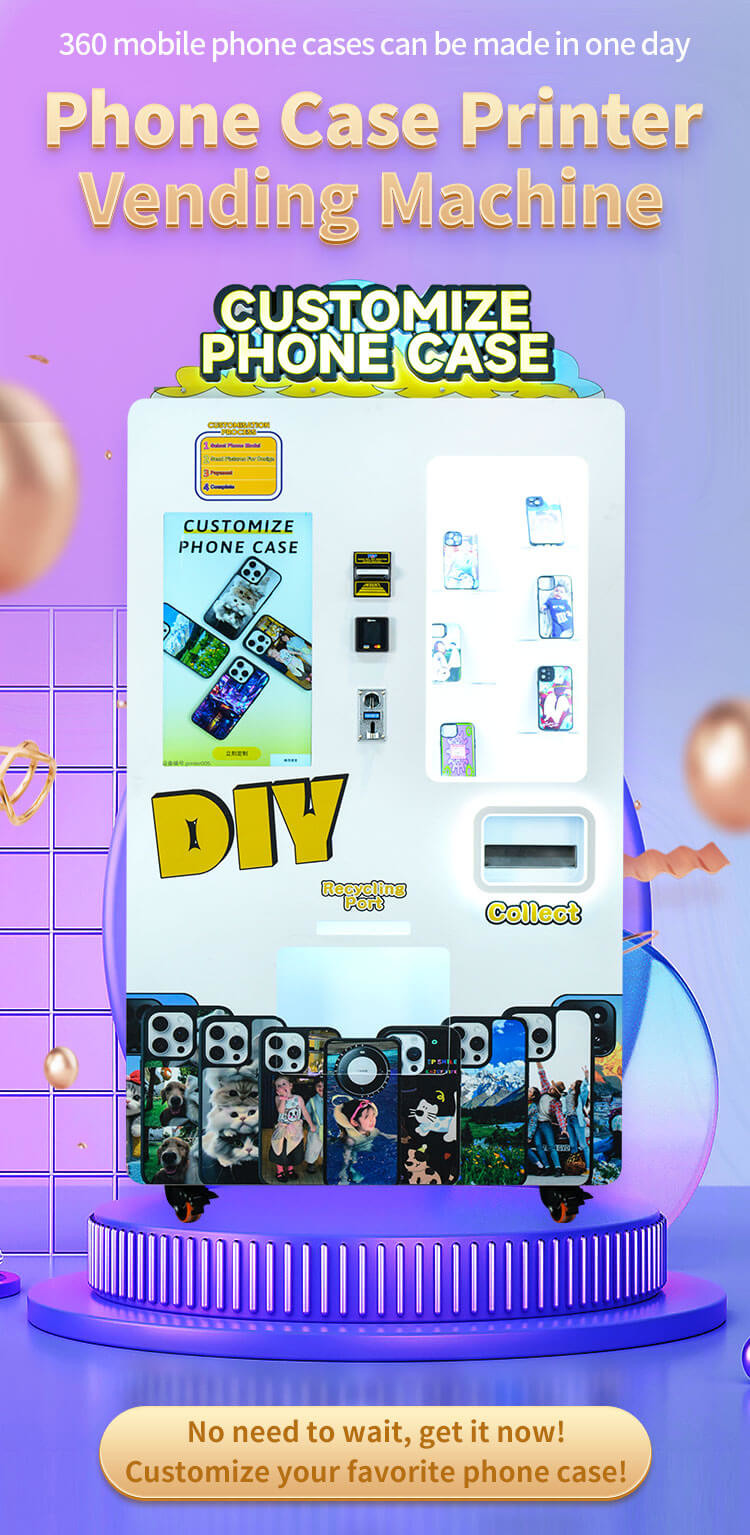 1440Dpi Personalised Phone Case Vending Machine White With Variable Ink Droplet Technology