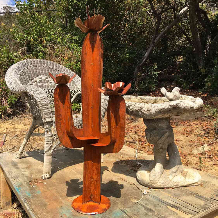 New Design Garden Landscape Metal Cactus Yard Decorations Corten Steel Sculpture