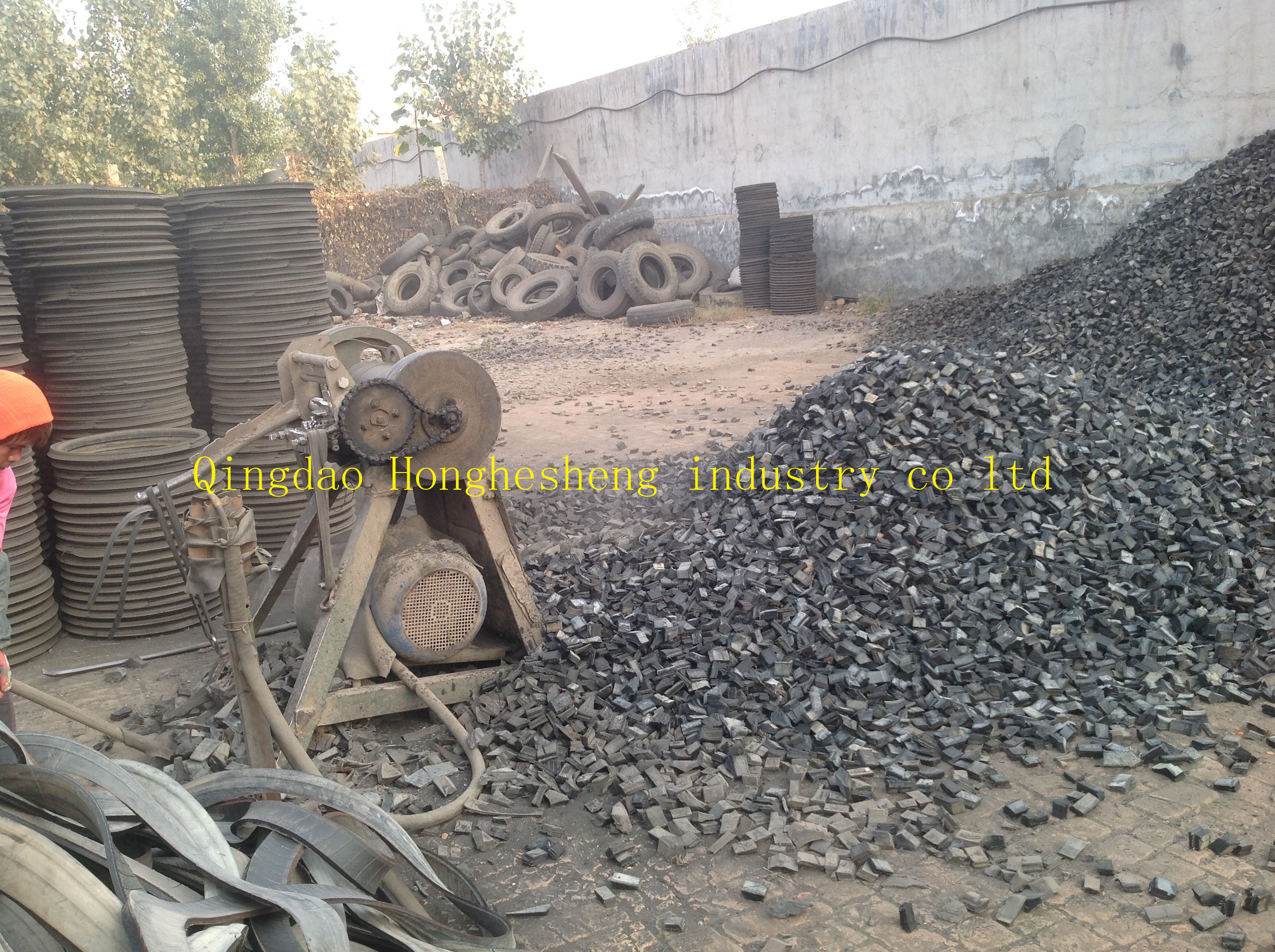 Waste Tyre Recycling Plant/waste tire Block Cutter/ Used Tire Cutting Machine