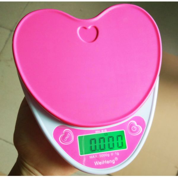 Heart Shape Electronic Food Weighing Scales Portable For Kitchen Use