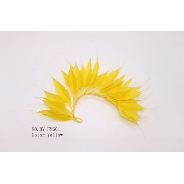 Millinery supplies goose feather flower mount with wire accessory