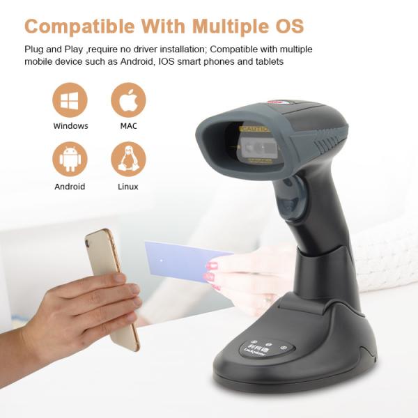 Cheap Wireless Bluetooth 2D Barcode Scanner Fast Decoding For Supermarket Store / Grocery Store for sale