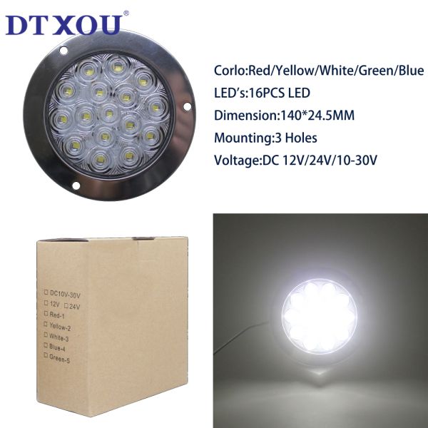 Clear lens 4" Round LED Truck Tail Lamps for wholesale