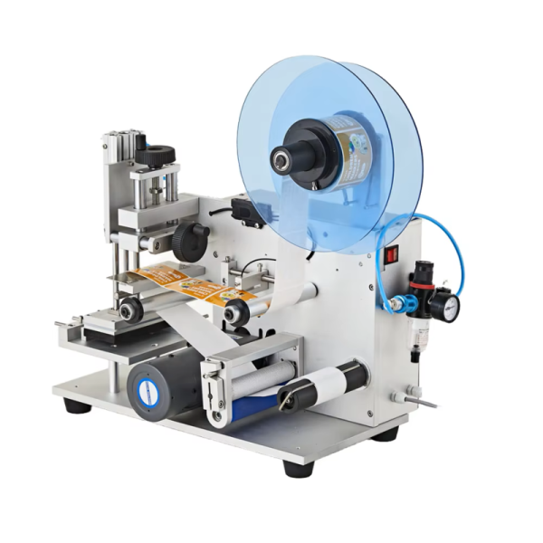 40pcs/min Semi Automatic Flat Labeling Machine With High Precision for Flat Cardboard Packaging Box Label Applicator