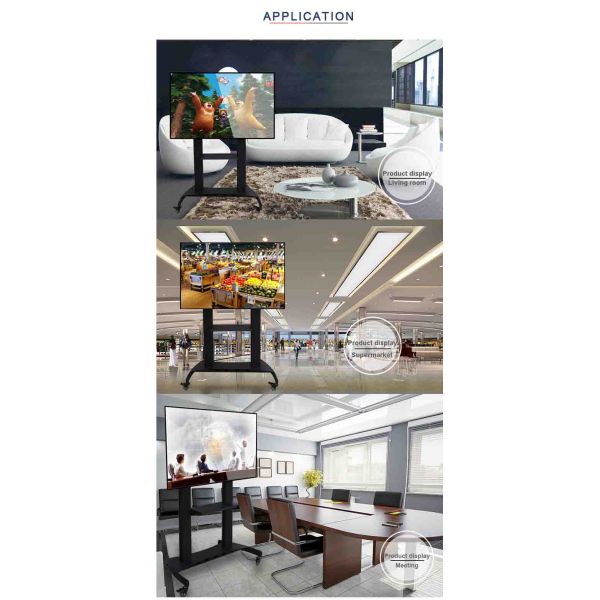 360 Swivel Mobile TV Stand For Electronic Whiteboard 160cm Height