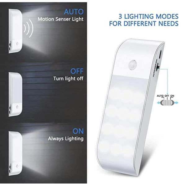 PIR 3.7V Kitchen Induction Night Light 500mah Under Wall Cabinet Lighting