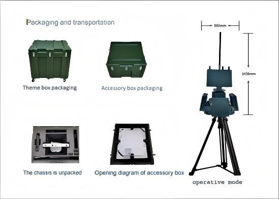 All Weather Security Radar System Long Range Scanning Radar Anti Drone System
