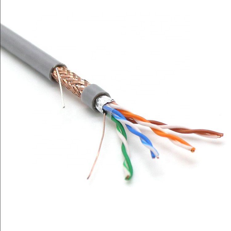 High Speed Solid Bare Copper 24AWG 26AWG 0.5mm FTP Cat5e Cable