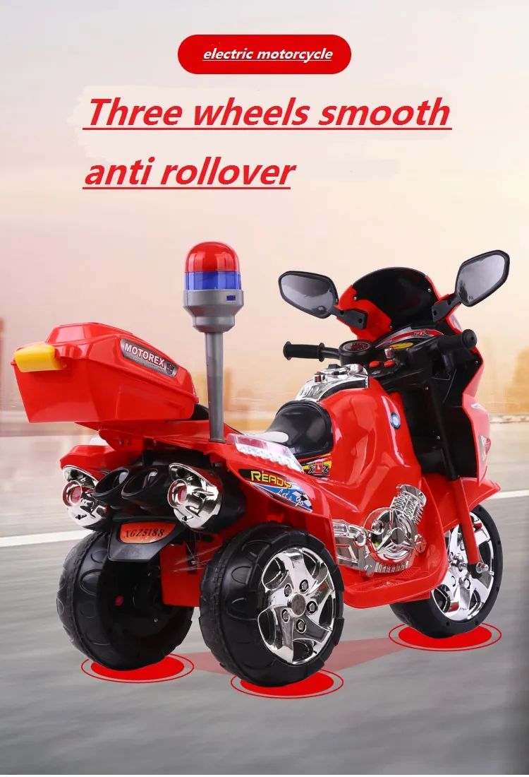 Early Education Function 6V Electric Police Ride On Motorcycle Bike Car for Kids Model