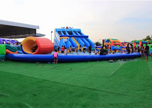 Cheap Large Inflatable Water Park Equipment With 25m Diameter Swimming Pool for sale