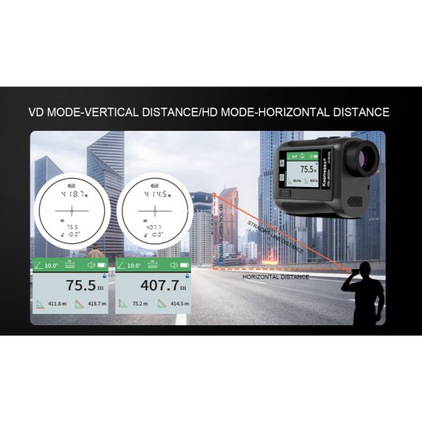 kaemeasu Rechargeable Laser Rangefinder Voice Golf Range Finder LCD Display Telescope With Side Screen J1200