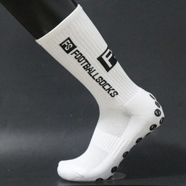 Youth Football Socks with Non-Slip Grip and Customized Logo in Woven Polyester Fibre