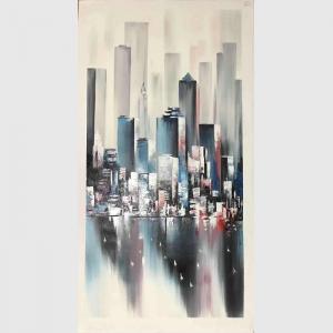 Quality Canvas Decorative Modern Acrylic Cityscape Painting For House wholesale