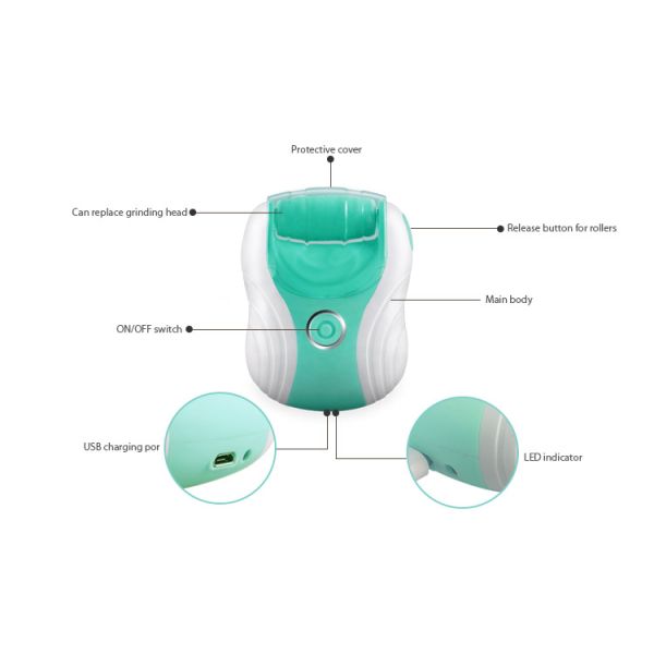 Rechargeable Pedi Foot Callus Remover For Foot Dead Hard Skin CE Approval