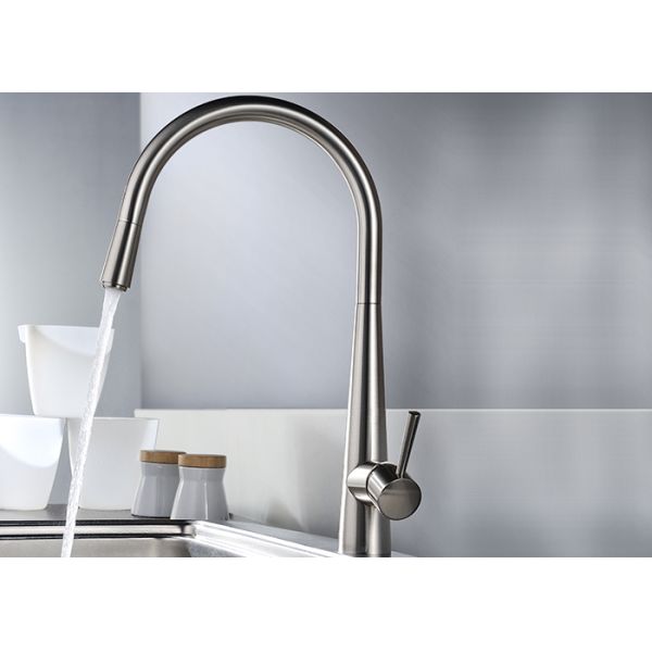 Brass Kitchen Sink Faucet Water Tap 360 Degree Swivel Hot / Cold Mixer