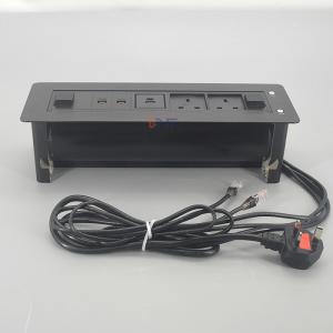 China All Aluminum Automation System Electrical Plug Tabletop Outlet With Led Switch on sale