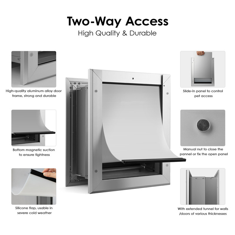 Easy Install Aluminum PET Door Lockable Double Magnetic PET Doors