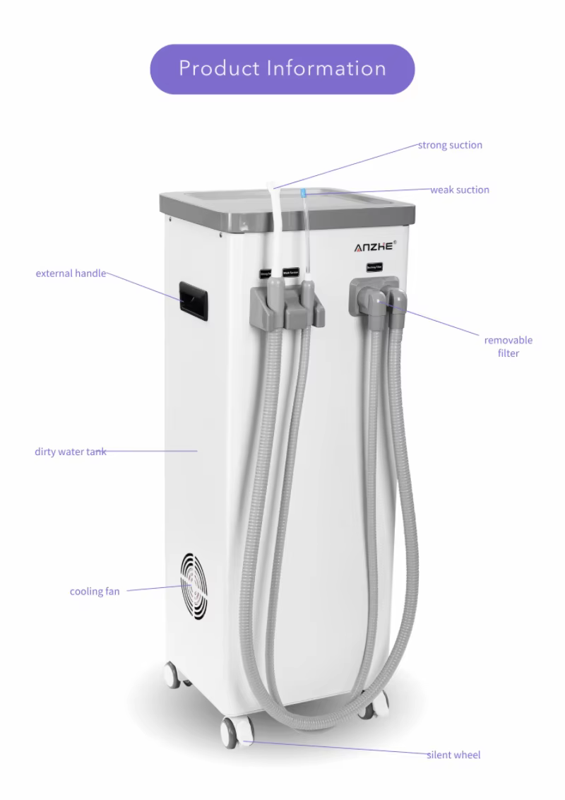 Exclusive Factory Portable Dental Suction Unit | High-Performance Mobile Dental Equipment | Silent Auto-Drain Dental Suction System