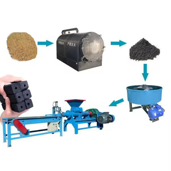 XDEM Charcoal Briquette Machine Coconut Husk Wood Briquette Making Equipment