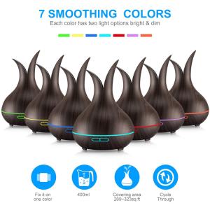 Elegant Vase Shaped 400ml Wood Grain Aromat Diffuser