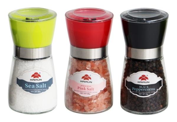 Refillable Glass Salt Pepper Grinders, Adjustable Salt Pepper Grinders Variety