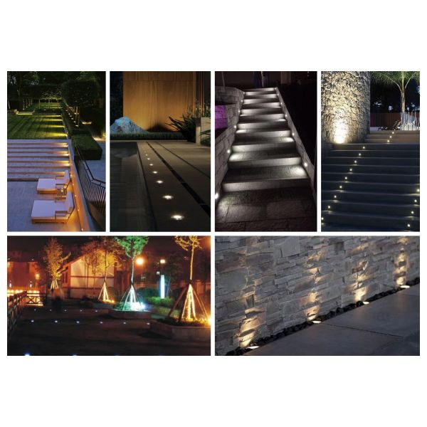 3000K Outdoor Inground Lighting DC24V In Ground Patio Lights 12W