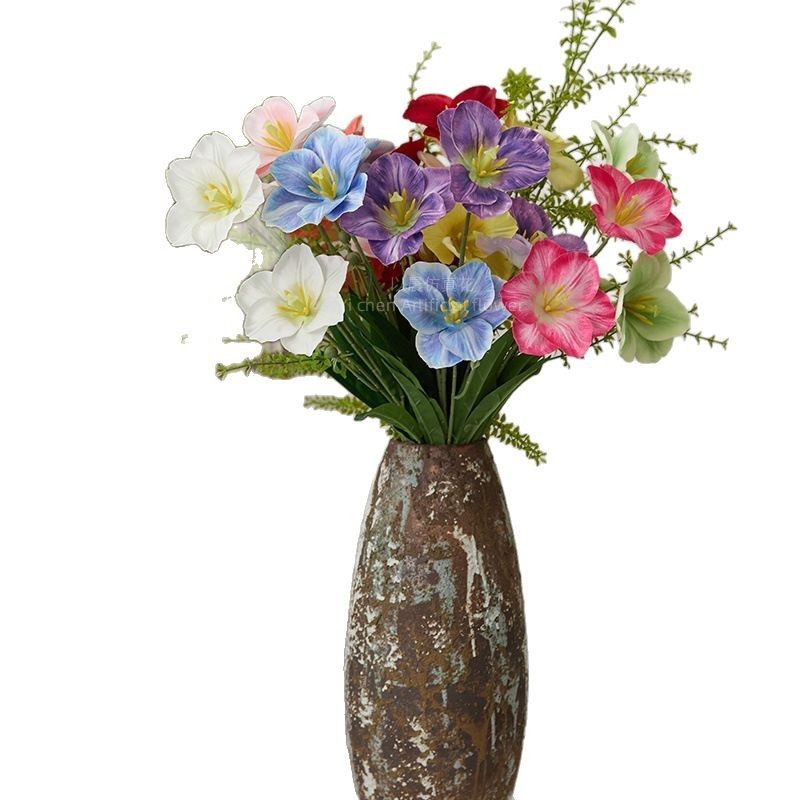 Simulation tulip purple simulation flower high-end sense realistic cross-border wholesale tulip imitation real and fake flower artificial flower