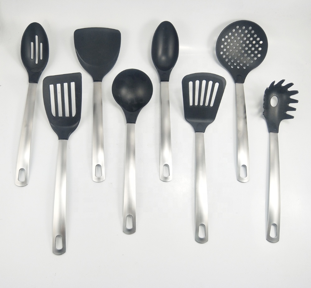 Non-Stick 7PCS Nylon Kitchen Utensils with Stainless Steel Handle