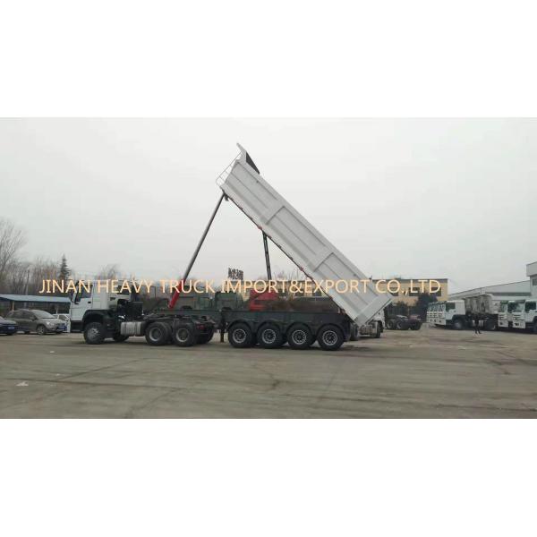 Four Axles 50 Tons 40cbm Self Tipping Dump Truck Rear Semi Tipper Trailer