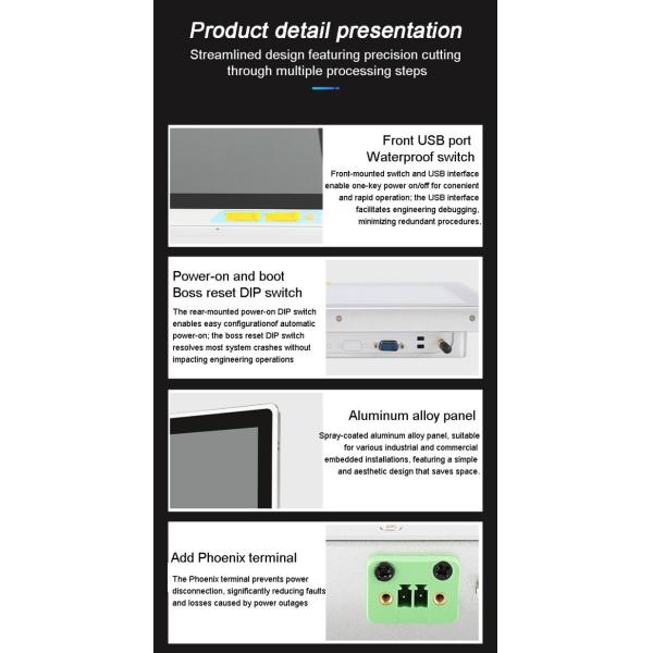 15 inch Industrial Capacitive Touch Embedded Screens with High Brightness Display Wide Temperature Range VGA HD-MI Input Computer Type