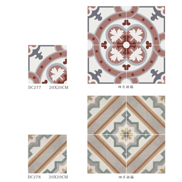 200x200mm Red Porcelain Floor Tile 8.5mm Thickness