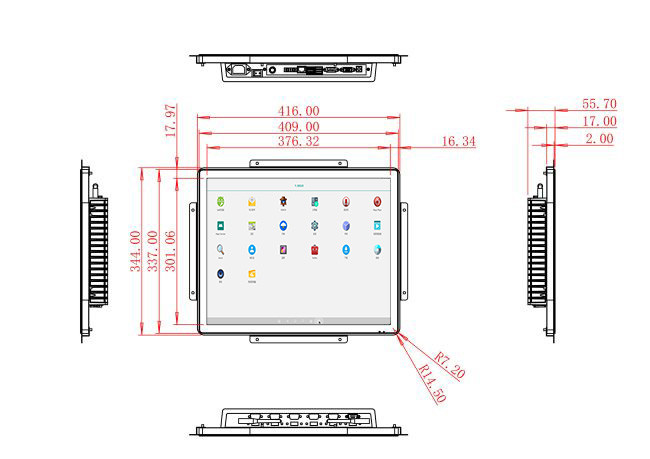 19-Inch Android Display for Transportation Hubs and Access Control Systems