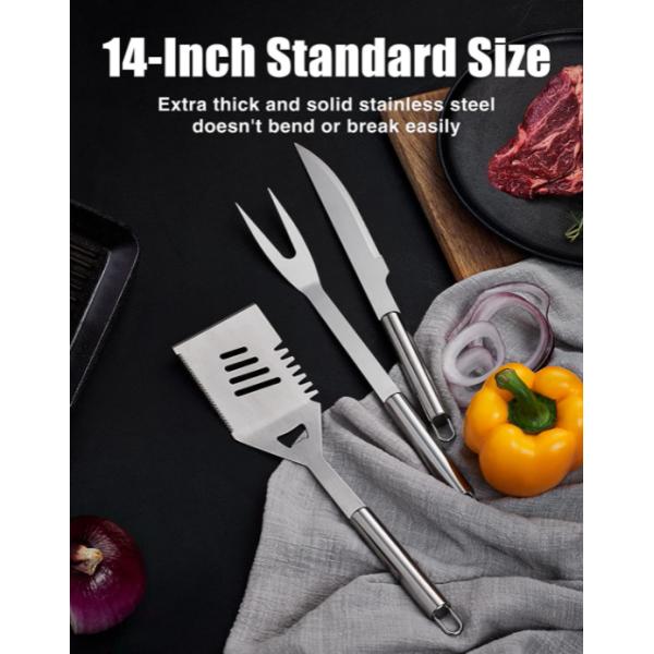 Sliver Bbq Grilling Tools Set CIQ Approved Toxinfree Multifunctional