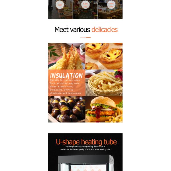 Warmer and Heater Function Electric Display Showcase for Commercial Kitchen Hot Food