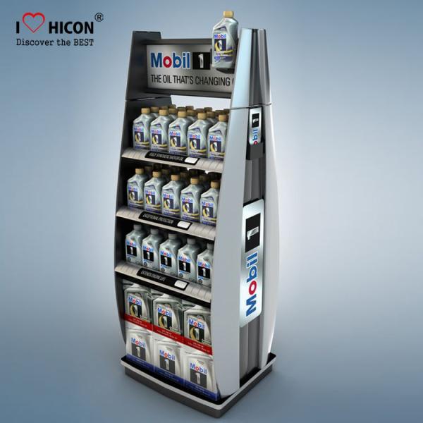 Attractive Customized Floor Metal Display Racks Lubricating Motor Engine Oil Display Shelf