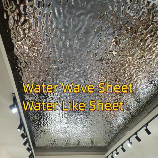 304/316l Water Wave Stamping Mirror Stainless Steel Sheet For Wall And Ceiling Decoration
