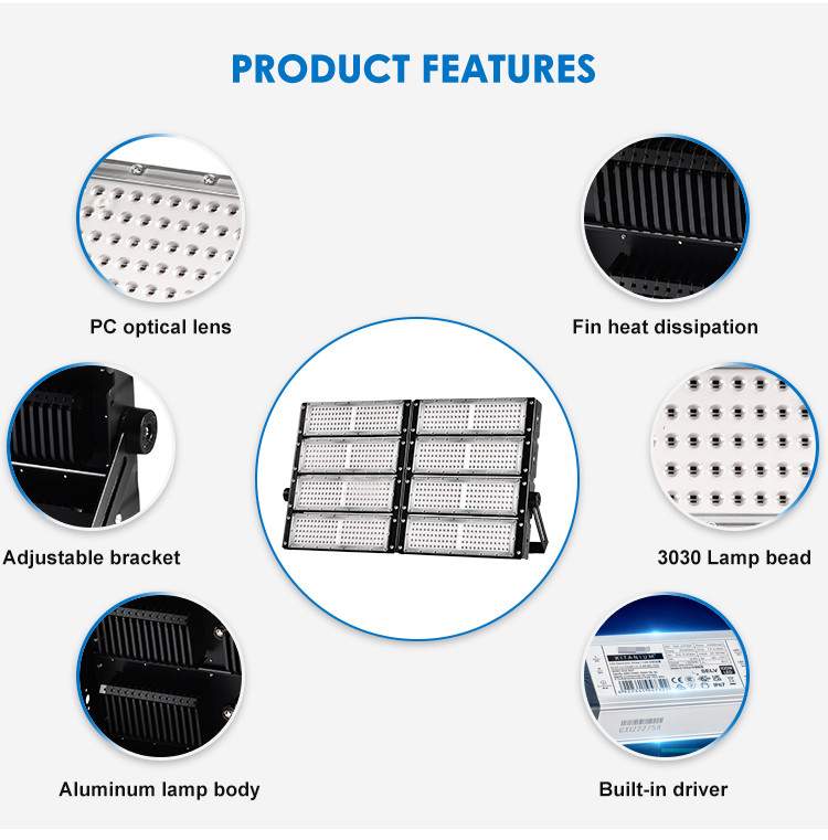 Ip66 High Mast Light 70w 140w 210w 280w 350w 420w 560w 700w Led Stadium Flood Light