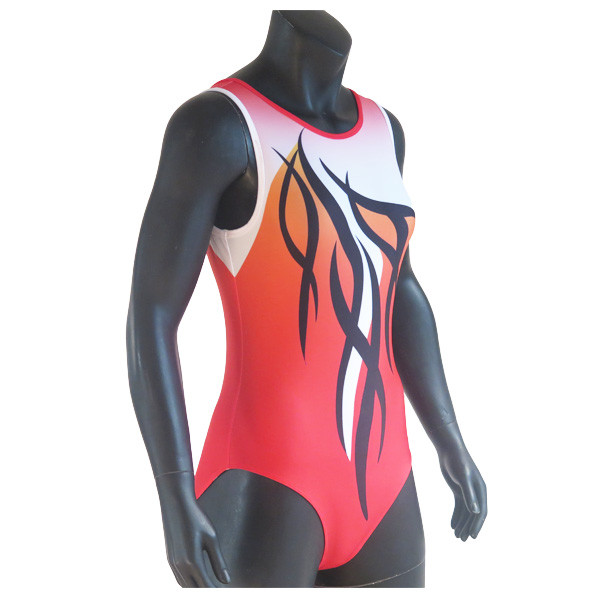 Red Colors Breathable Cool Gymnastics Leotards For Training Dancing