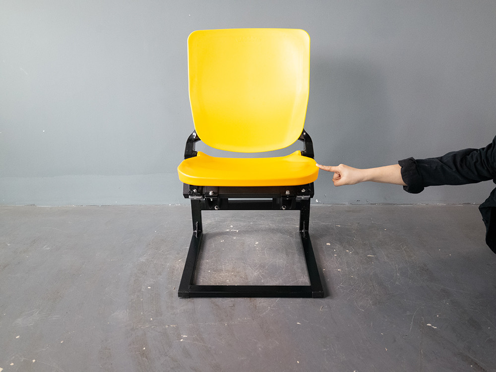 Plastic Beam Mounted Stadium Chair With Riser Mounted Brackets