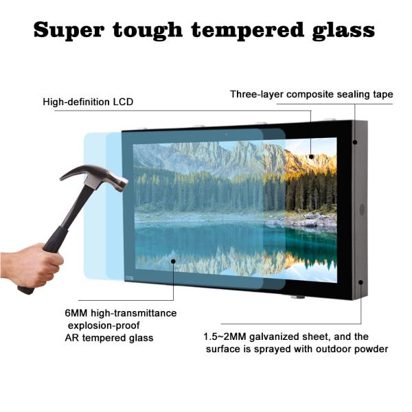 Intelligent Floor Standing Outdoor Advertising LCD Display 75 Inch