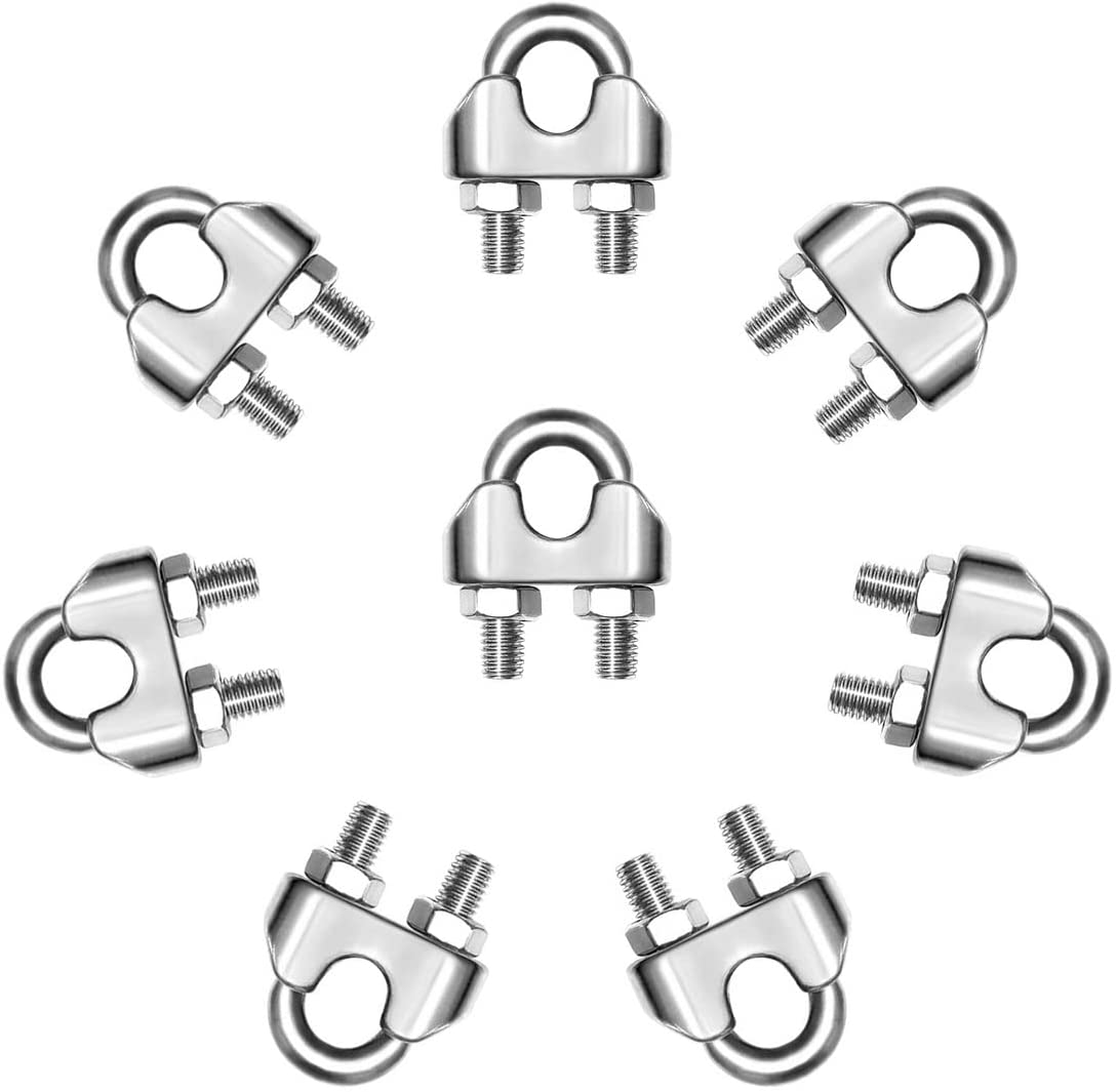 ZINC Finish Double Pipe Clamps for Stainless Steel Wire Rope within Metric Measurement System