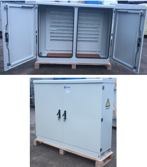 Stainless Steel Two Bay Base Station Cabinet DIN Rail Power Distribution Enclosure