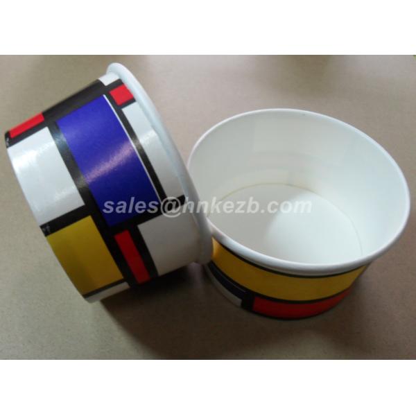5oz Cartoon Color Ice Cream Paper Cups , Paper Ice Cream Bowls Eco Friendly