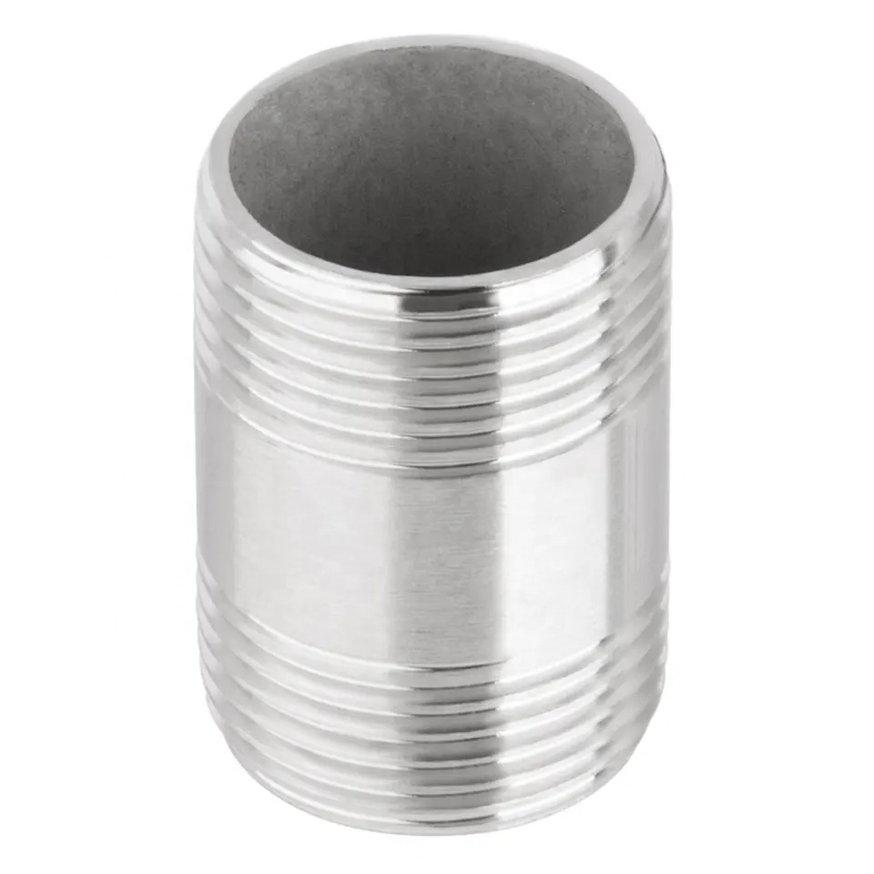 201 304 Stainless Steel Double Head External Thread Pipe Nipple for Customized Support