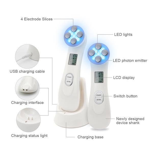 5 in 1 LED EMS Mesotherapy RF Photon Therapy Facial Ultrasonic Vibration Device