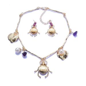 China Rose Gold Plated Fashion Jewelry Set Women Necklace with Earrings on sale