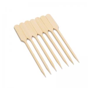 Quality Customized 9cm Disposable Barbeque Bamboo Paddle Picks Flat Top wholesale