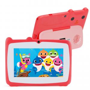 China Kids 7 Inch Tablet PC With Android 12 For 2-4 Toddler Girls Parental Control 2GB 32GB GMS Certificated Red on sale